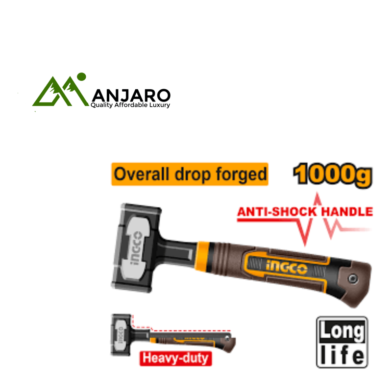 HSTH81000L Stoning Hammer 1000g – Drop-Forged Heavy-Duty Head with Comfort Grip Handle