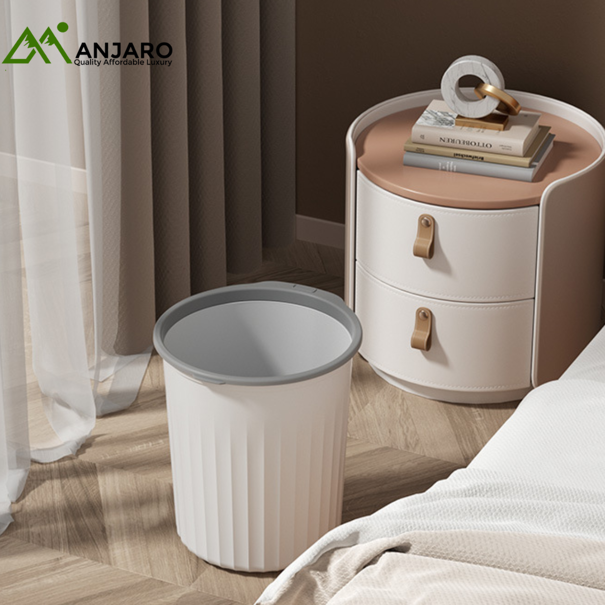 High-Quality Lidless Plastic Trash Can