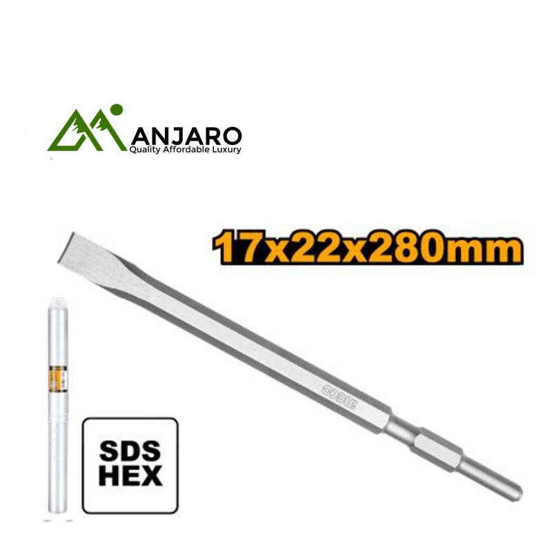 Ingco Hex Chisel – 17x280x22mm Flat Tip DBC0522801