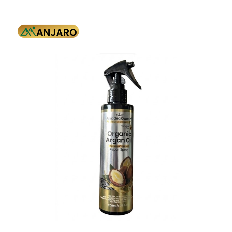 Anadea Queen Organic Argan Oil Protein & Vitamin Repair Spray – 200ml Leave-In Hair Treatment for Stronger, Shinier & Healthier Hair