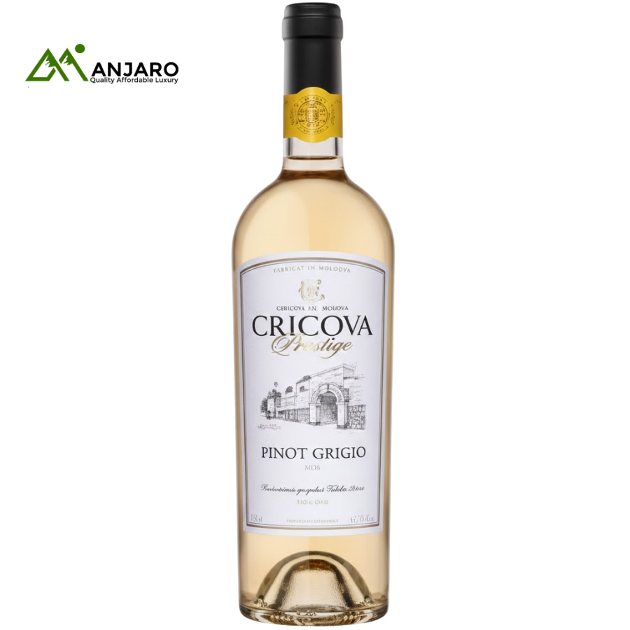 Cricova Prestige Pinot Grigio – 750ml | Crisp, Elegant & Refreshingly Smooth White Wine (12% Alc.)