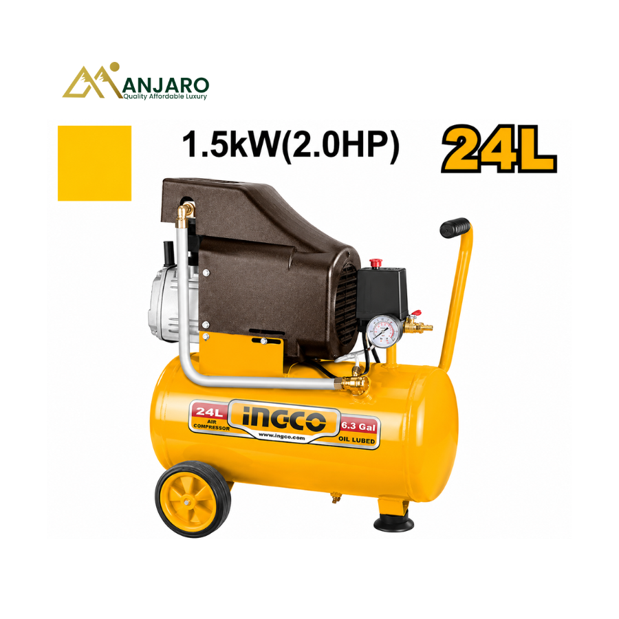 Ingco Air Compressor 24L 2HP 8 Bar Oil-Lubricated AC202416