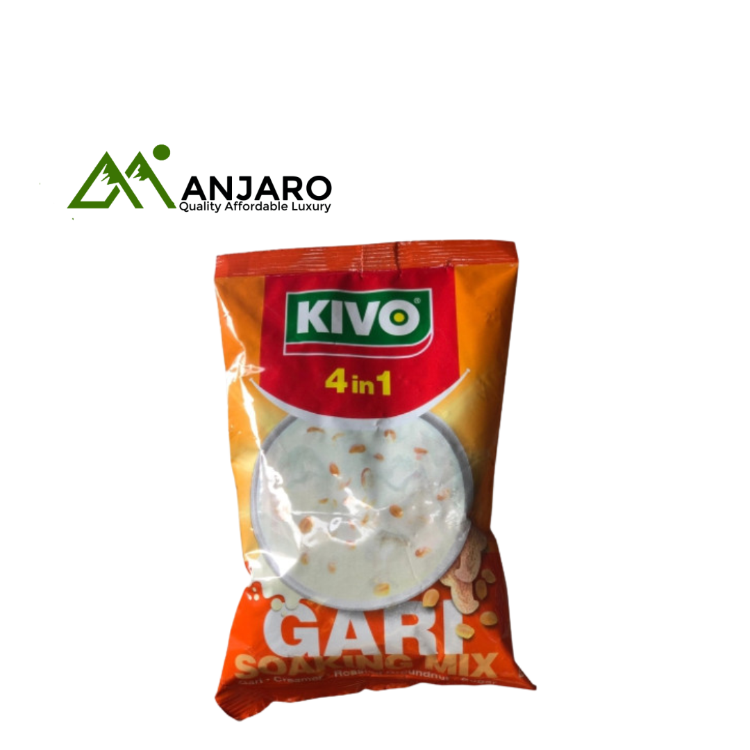 KIVO 4‑in‑1 Gari Soaking Mix – 125 g × 10 Sachets (Gari, Groundnuts, Sugar & Creamer)