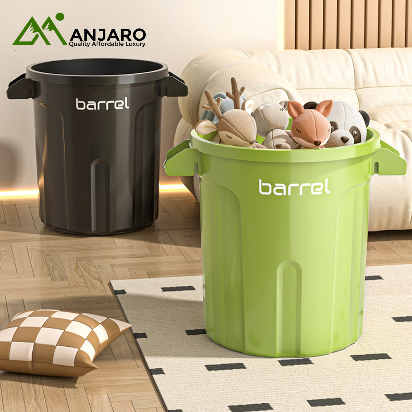 Kitchen Binaural Round Coverless Trash Can (Shipping Fee Included)