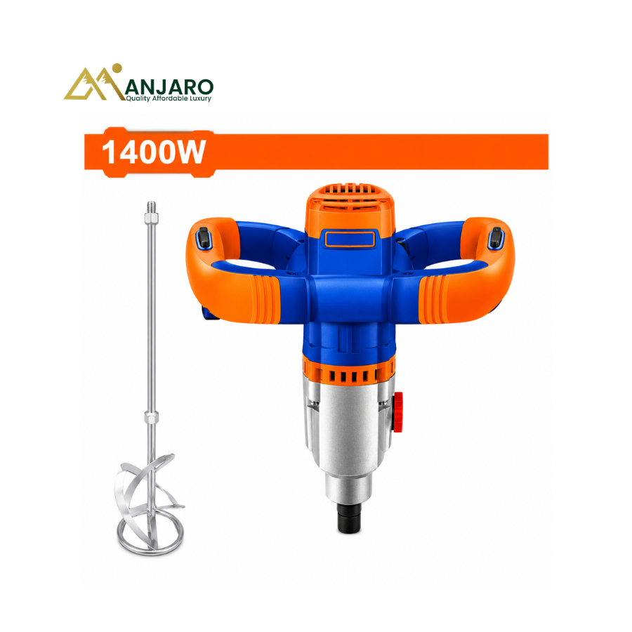 WADFOW  Electric Power Mixer – 1400W Dual-Speed Mortar & Paint Mixer – M14 Thread WMX151408