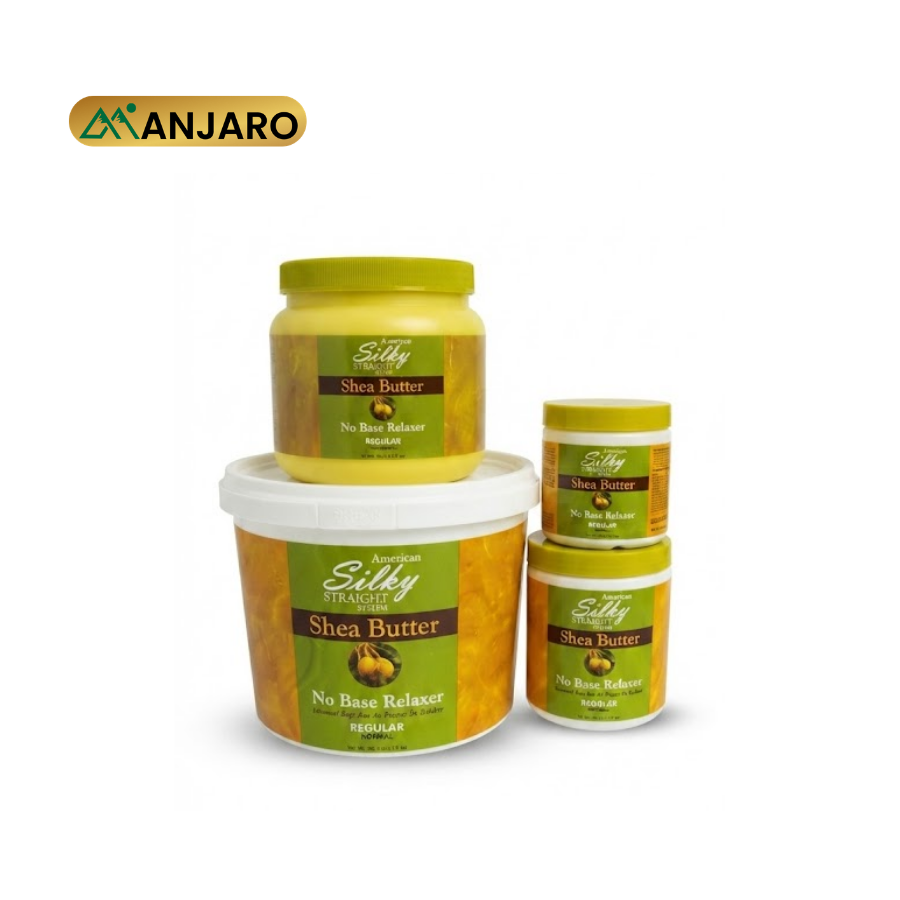 American Silky Straight Shea Butter No Base Relaxer – Professional Hair Relaxing Cream for Smooth, Straight & Manageable Hair