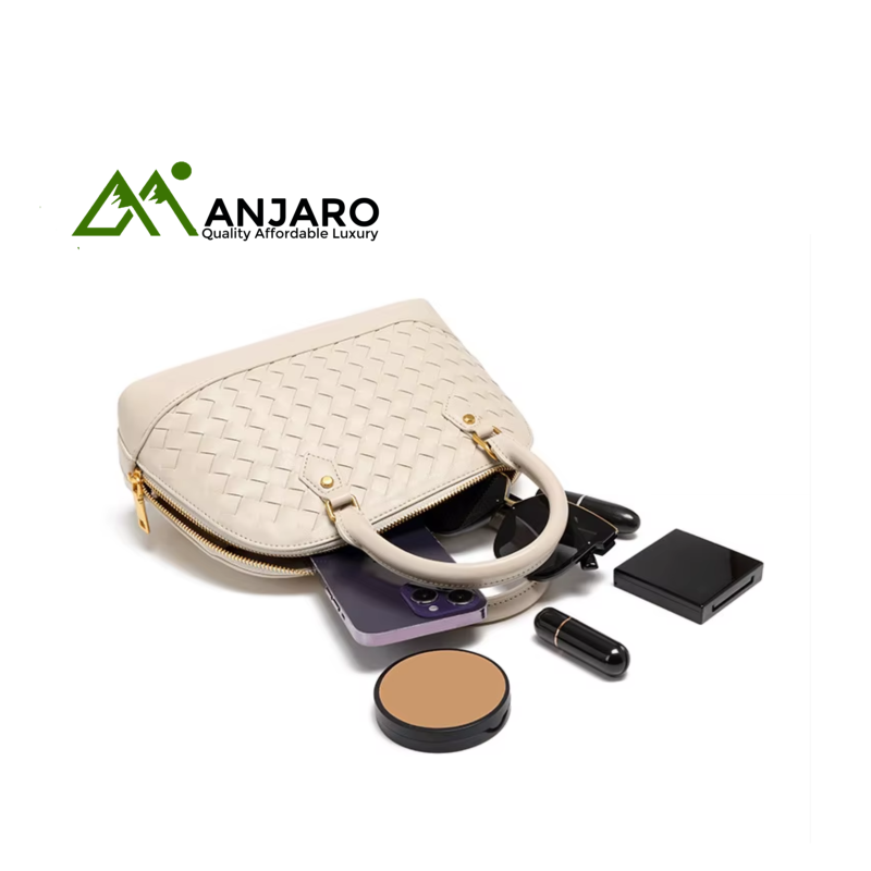 Cross-Border Trend Hand-Woven PU Shoulder Shell Bag – Fashion Simple Light Luxury Tote Handbag for Women