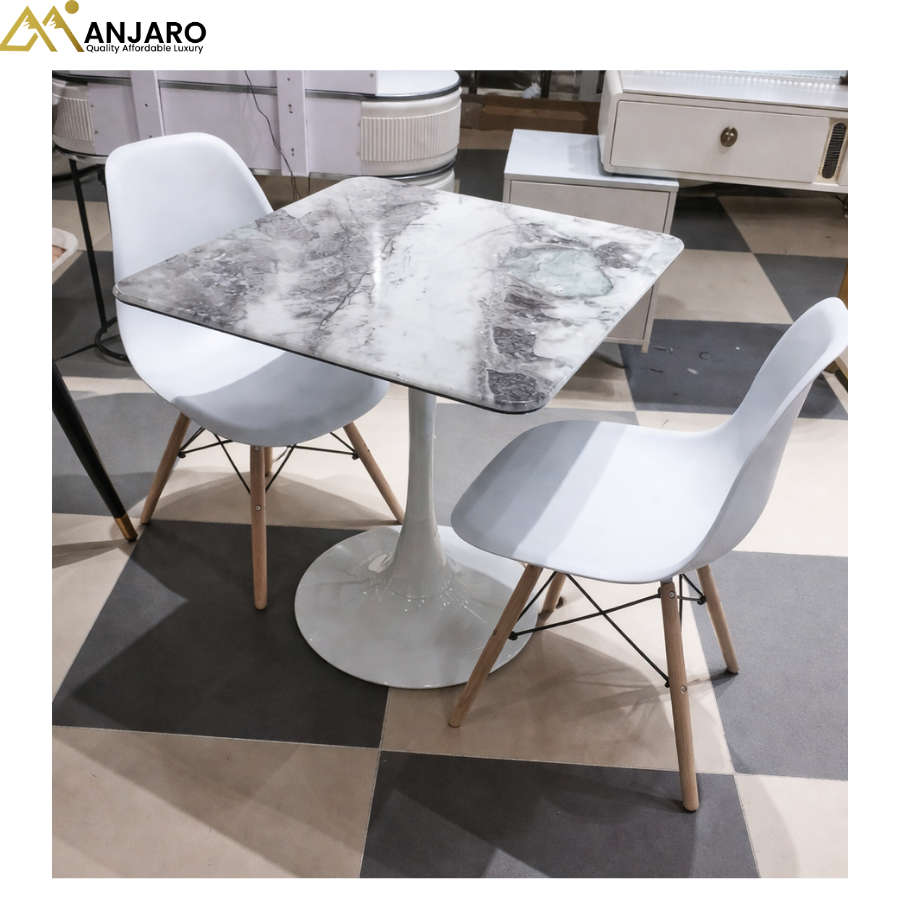 Modern Marble Dining Table Set – 2-Seater