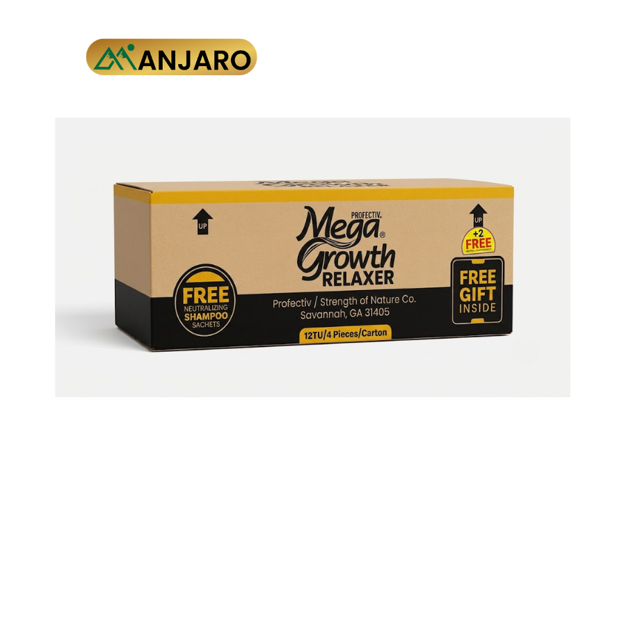 Mega Growth Relaxer Kit Carton – Professional Hair Relaxer System for Smooth, Straight & Manageable Hair