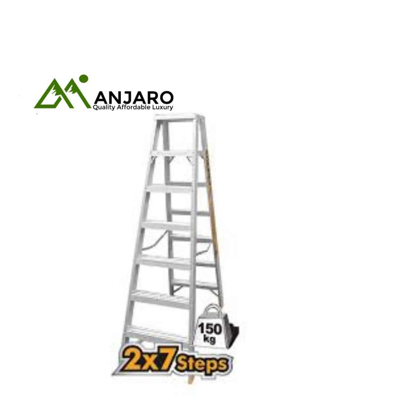 Ingco Double-Sided Aluminum Ladder – 2x7 Steps HLAD01071