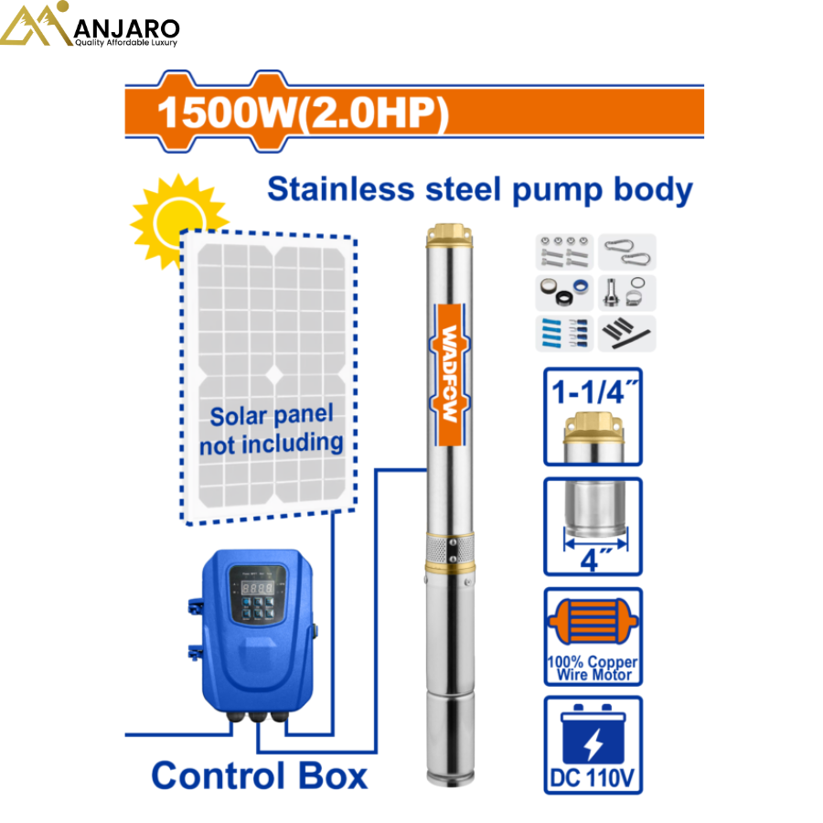 Wadfow Solar Deep Well Pump – 1500W / 2.0HP WWPDDC05