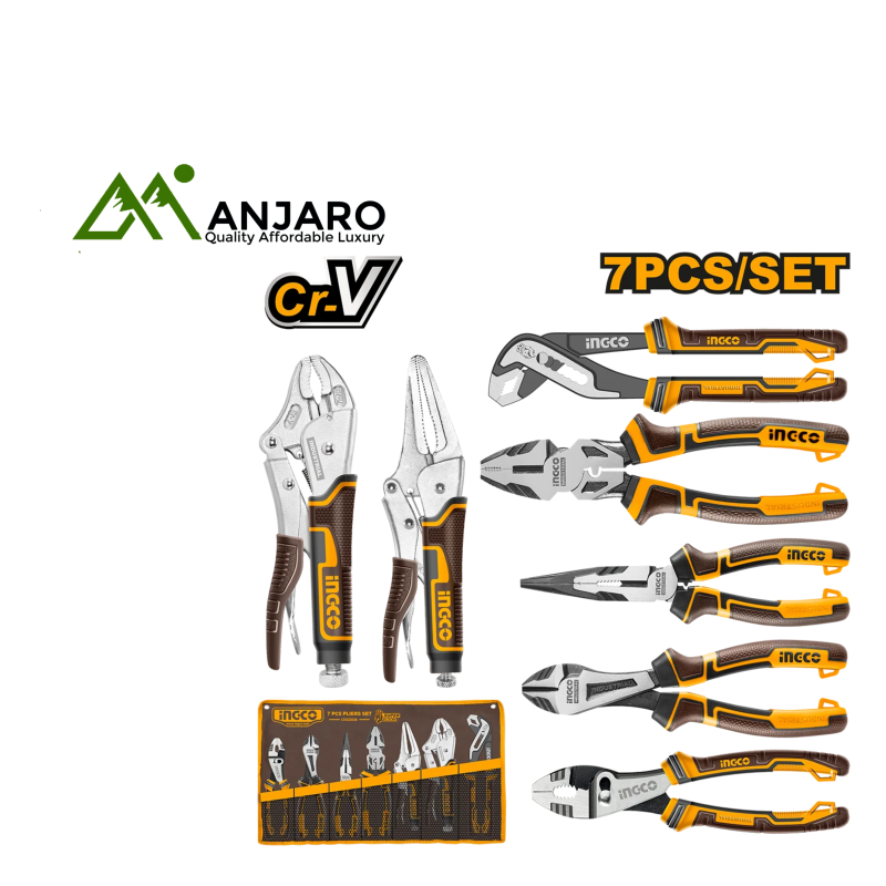 COS23036 7 Pcs Pliers Set – Heavy-Duty Multi-Purpose Hand Tool Kit in Canvas Bag