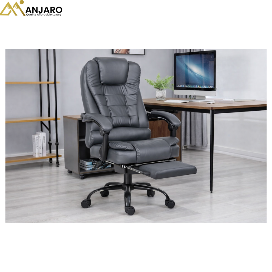 Executive Ergonomic Leather Office Chair – High Back Adjustable