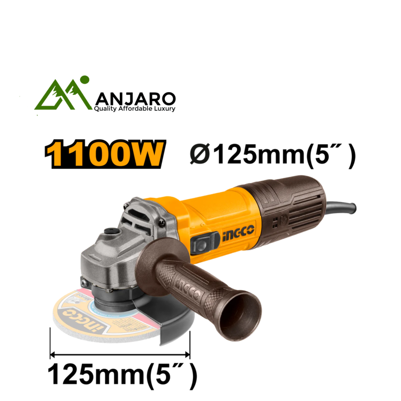 Ingco  1100W Angle Grinder – 125mm Disc AG110028