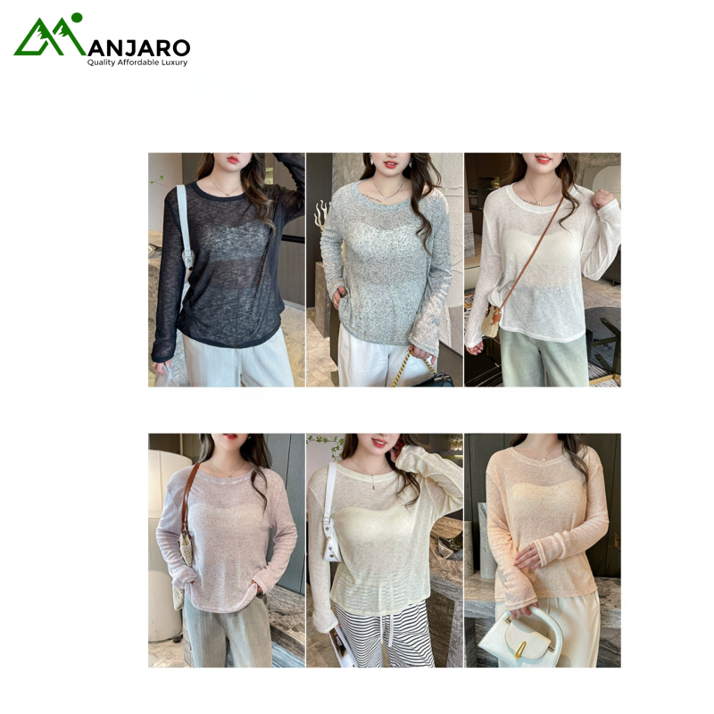 Summer Fashion Cotton Linen Sun Protection Plus Size Knitted Cover-up for Women  (Shipping fee included)