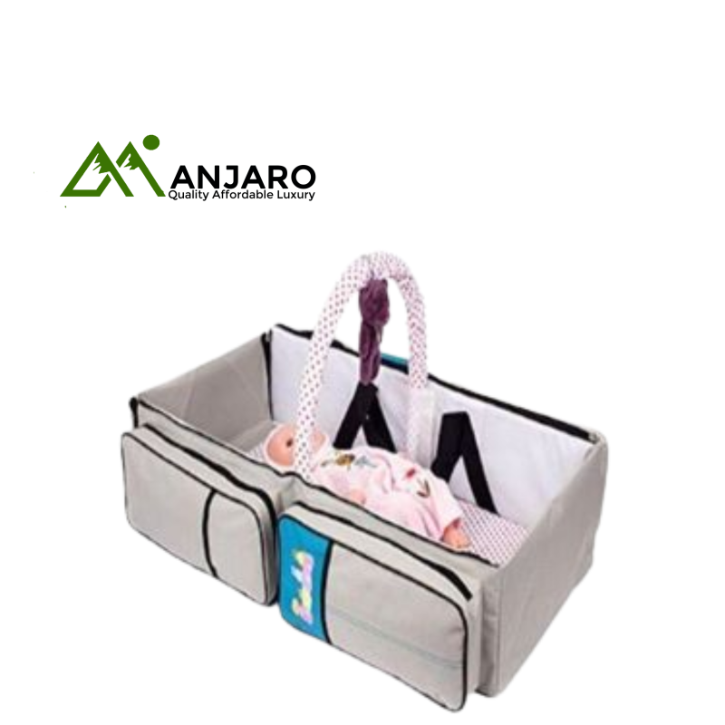 2-in-1 Baby Diaper Bag & Portable Foldable Bed – Travel-Friendly Organizer for Infants