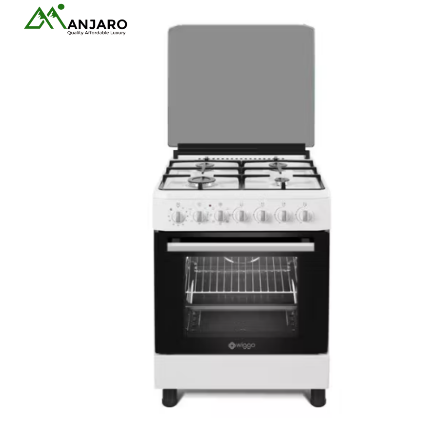 4-Burner Freestanding Gas Cooker with Oven | Integrated Oven & Grill | Sleek Black Finish