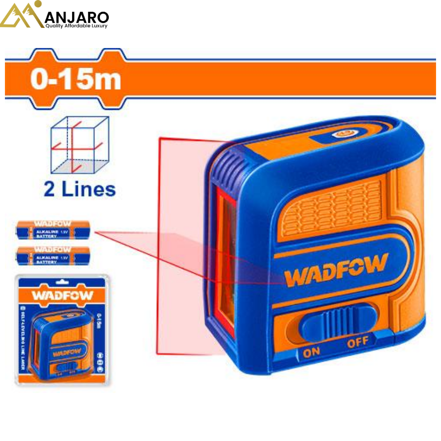 Wadfow Self-Leveling Line Laser – Red Cross Line Laser Level (15m) WLE1M03