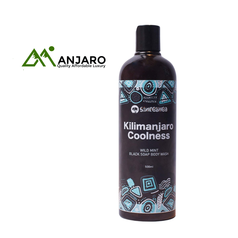 Kilimanjaro Coolness Black Soap Body Wash – 500ml Wild Mint Hair & Body Cleanser for All Skin Types