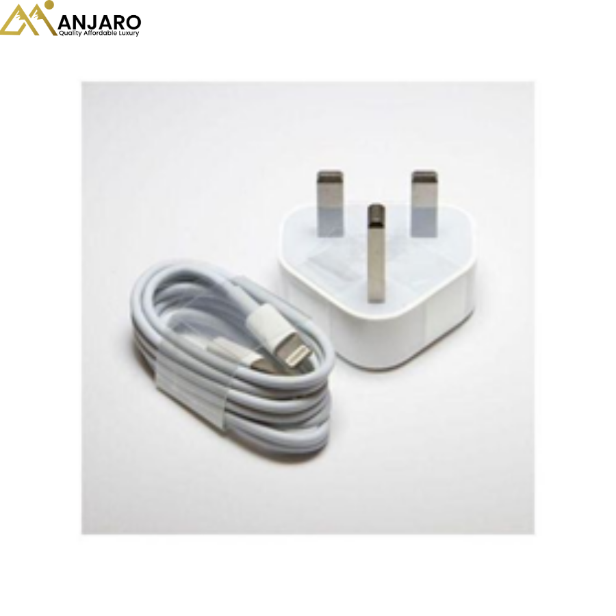 iPhone USB Power Adapter with Lightning to USB Cable – White Fast Charging Set