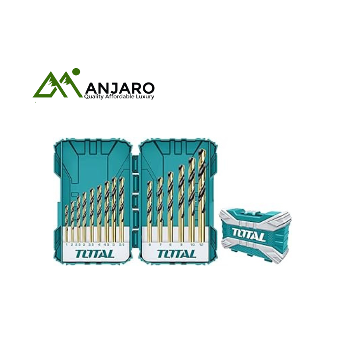Total TACSDL51502 15 Pcs HSS m2 drill bits set