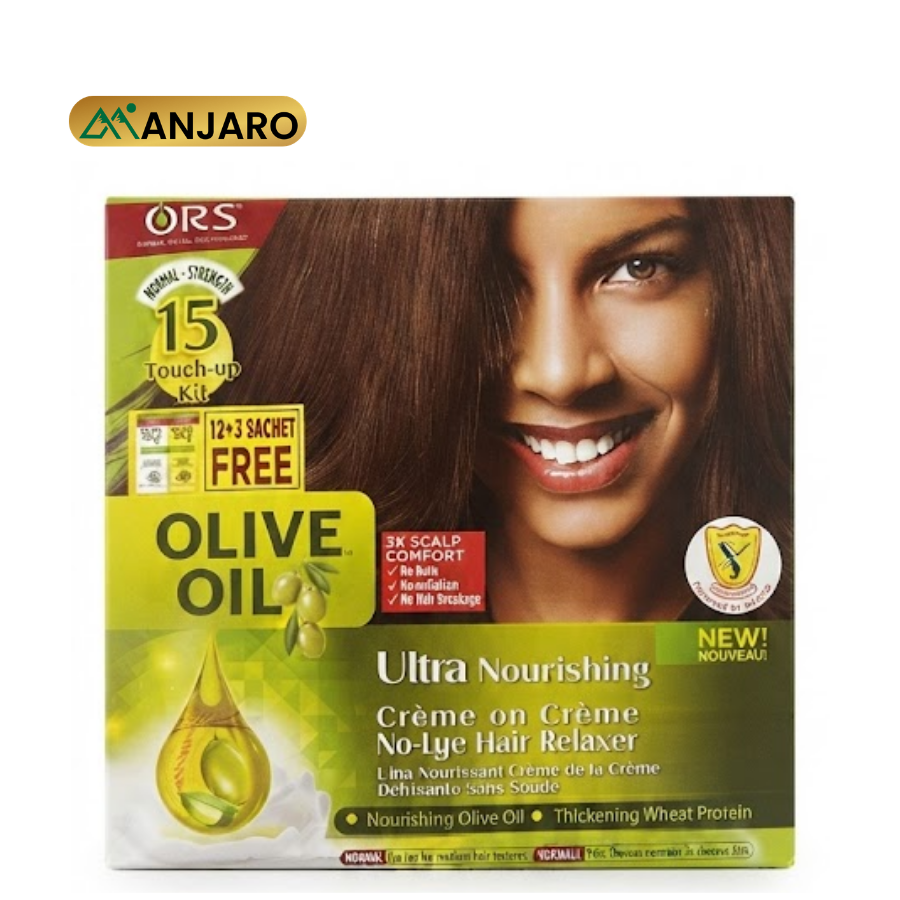 ORS Olive Oil Relaxer 15 Salon Pack – No Lye Hair Relaxer Kit for Smooth, Strong & Manageable Hair