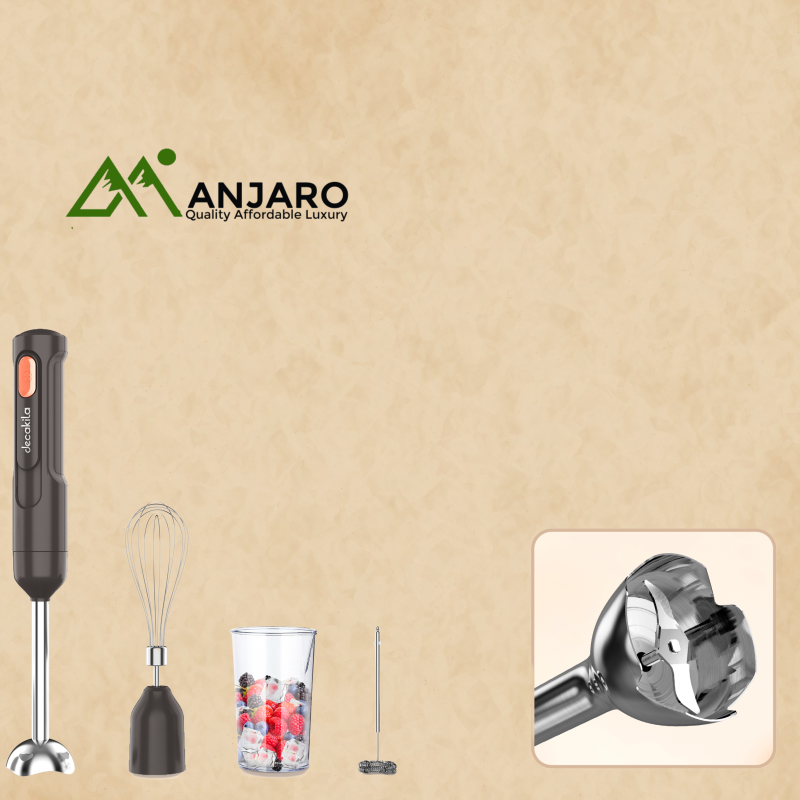 Decakila KMJB041G Cordless Hand Blender – 4-in-1 Set – Portable, Rechargeable, and Versatile for Kitchen Tasks