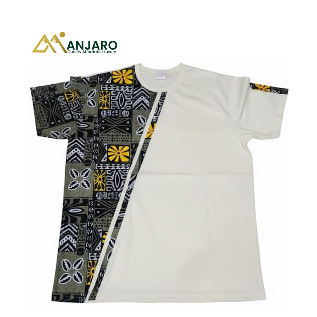 Vanguard Heritage Panel T-Shirt – Ivory & Obsidian