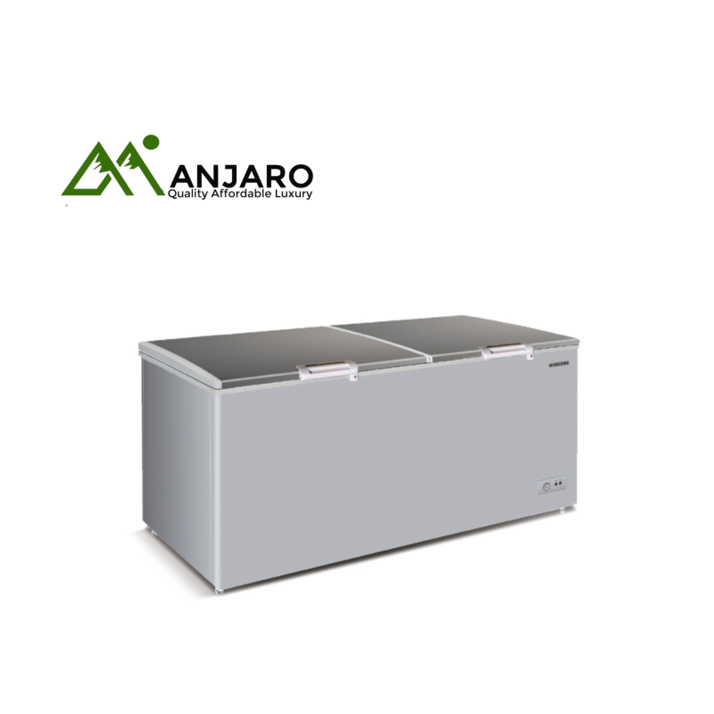 BRUHM Chest Freezer BCS-210MR – 195L, Double Door, Fast Freezing, Lock & Key, Energy Efficient, Silver