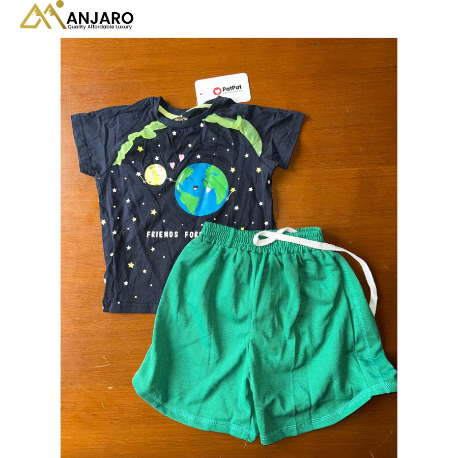 PatPat "Super Gamer" Monster Graphic Top and Controller Printed Shorts – 2-Piece Set