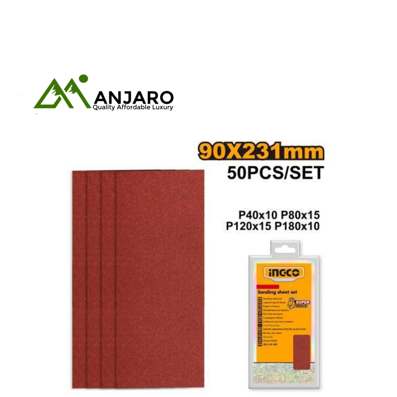 Ingco Sanding Sheet Set – 50pcs 90x231mm   AKFS2401012