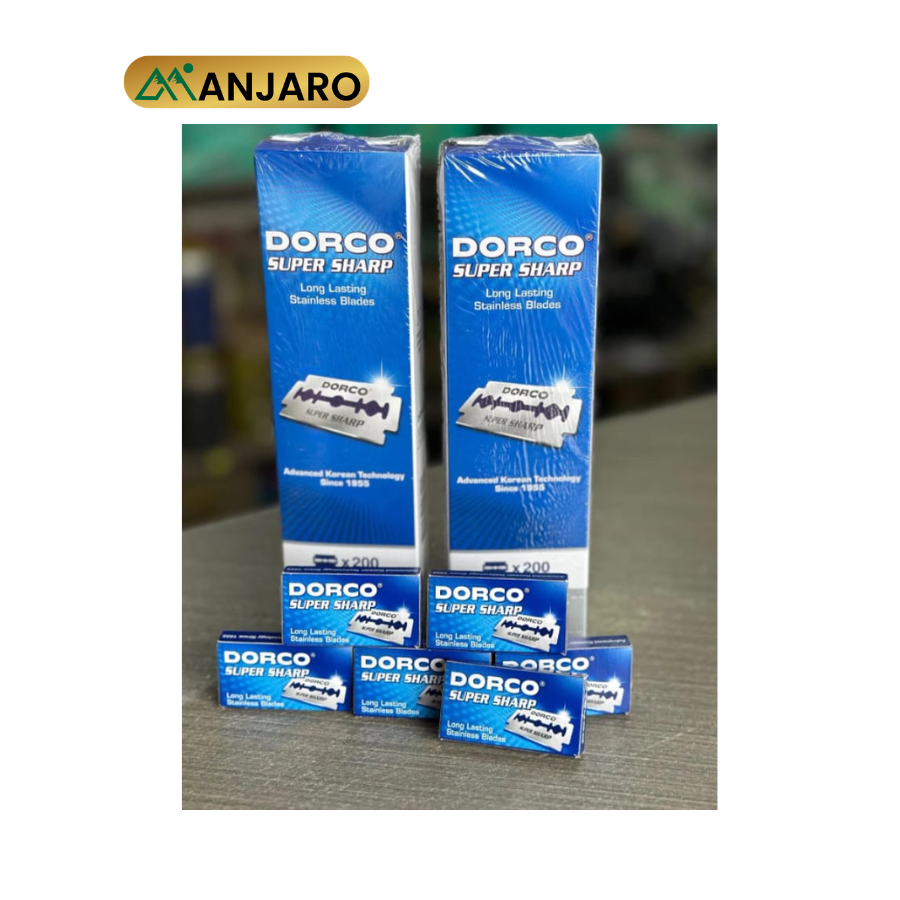 Dorco Super Sharp Double Edge Razor Blades – Pack of 10 Stainless Steel Blades for Smooth Shaving
