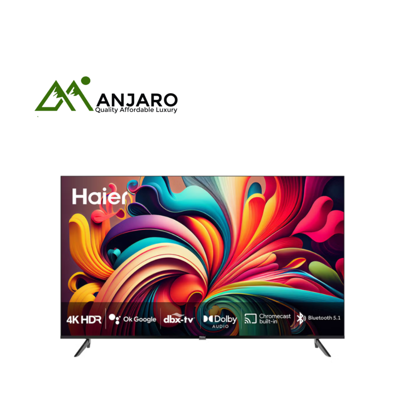 HAIER 50" UHD Android AI Smart TV – H50K800UG, 4K Ultra HD, Google Assistant, Frameless Display
