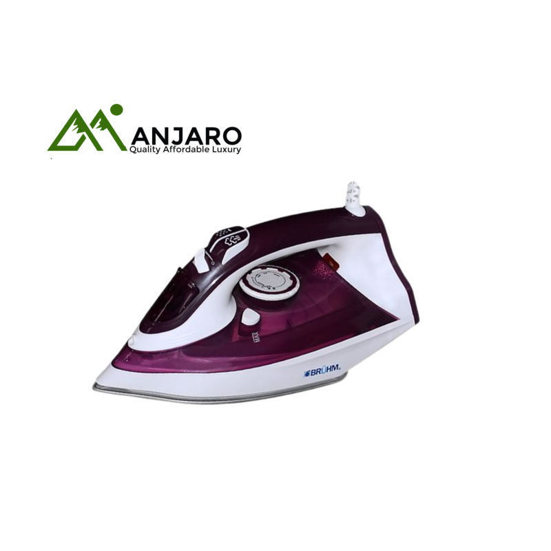 BRUHM Steam Iron BIS-2400NP – 2400W Power, Non-Stick Soleplate, Adjustable Steam & Spray Function