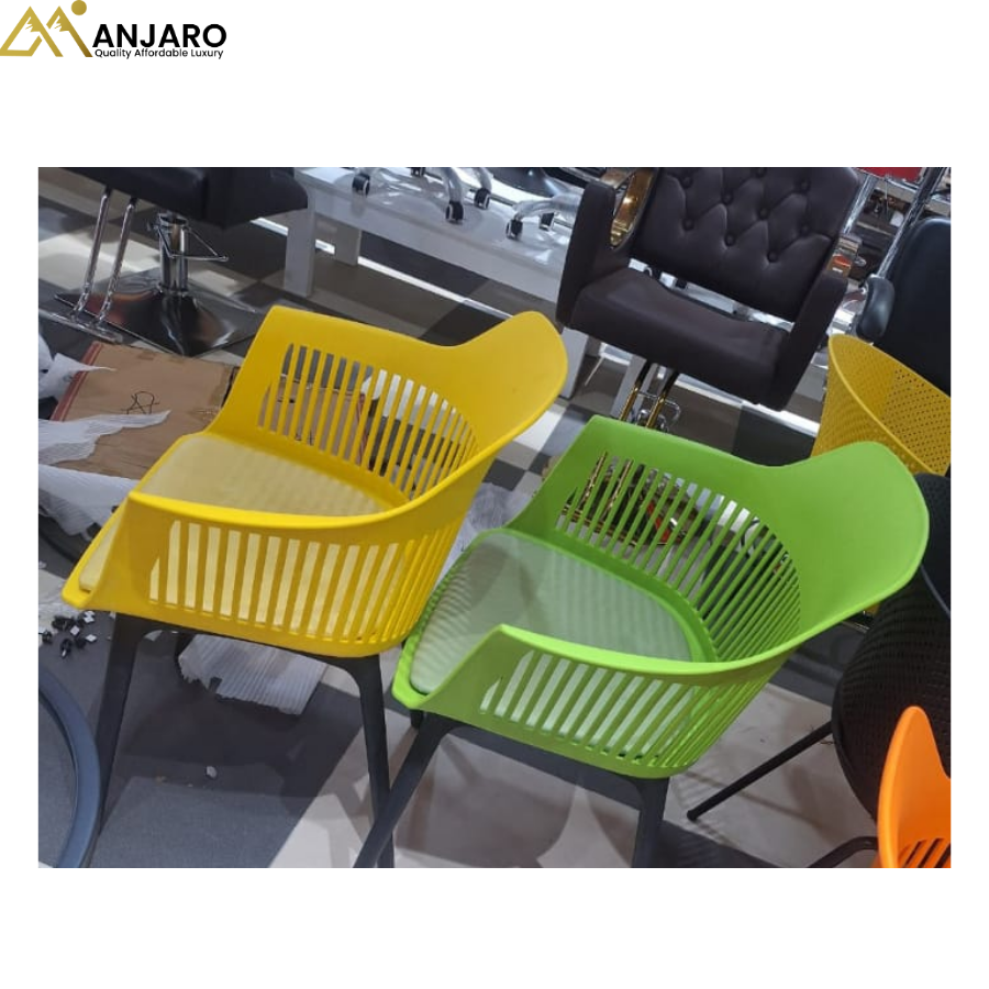 Modern Plastic Dining Chair with Metal Legs