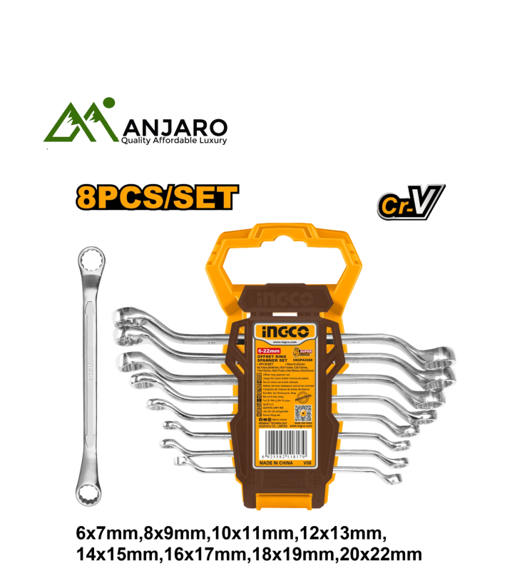 Ingco  8Pcs Offset ringspanner set HKSPA3088