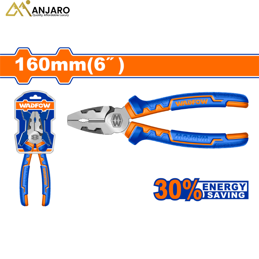 Wadfow High Leverage Combination Pliers – 6"/160mm Cr-V Heavy-Duty Hand Tool WPL1716