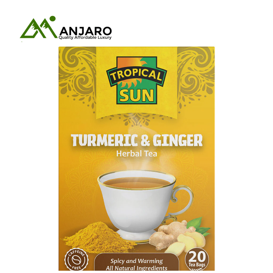 Tropical Sun Turmeric & Ginger Herbal Tea | Anti-Inflammatory, Immunity-Boosting Wellness Drink