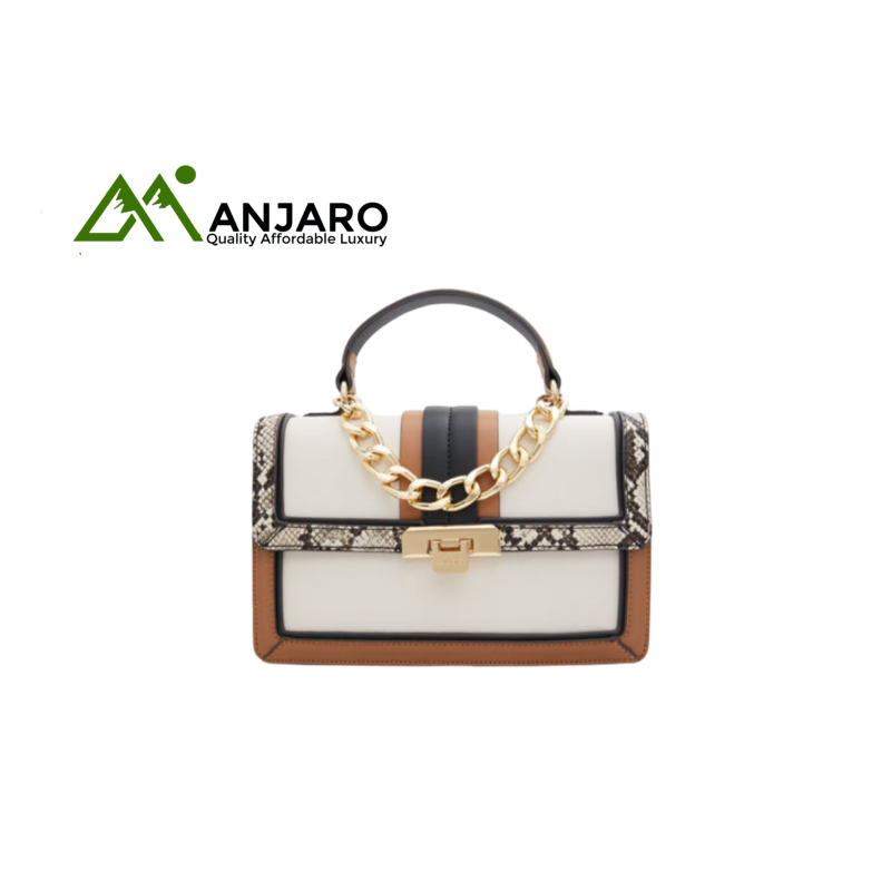 Designer Ladies Fashion Purse – Luxury PU Leather Handbag with Metal Chain Strap & Classic Crossbody Style