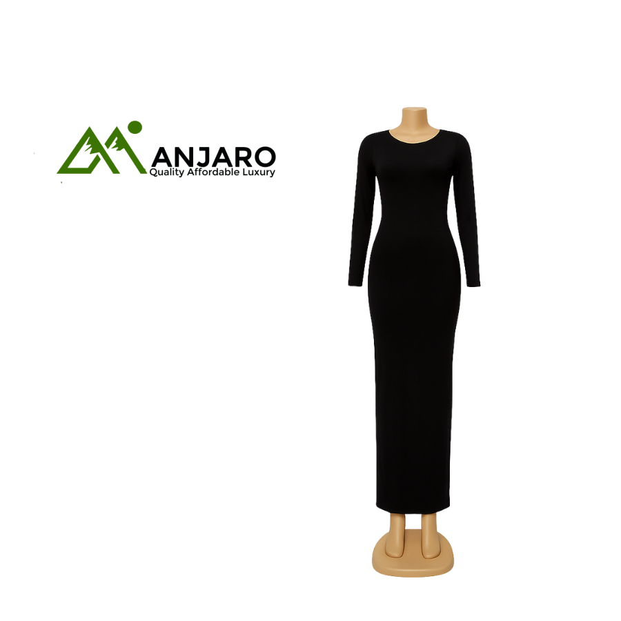 Women’s Long Sleeve Backless Bodycon Maxi Dress – Elegant Evening Party Dress