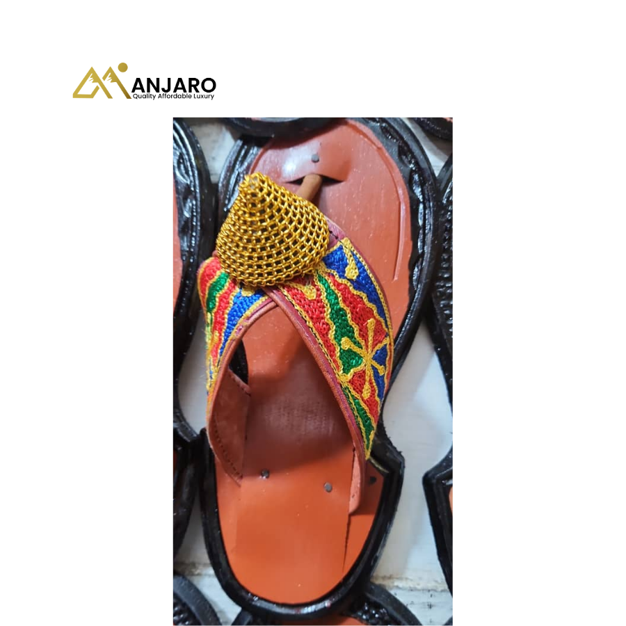 Heritage Beaded Leather Sandals – Unisex