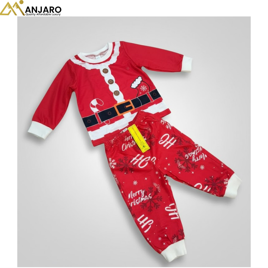 Baby Christmas Santa Outfit Set – 2 Piece Long Sleeve & Pants (12–18 Months)