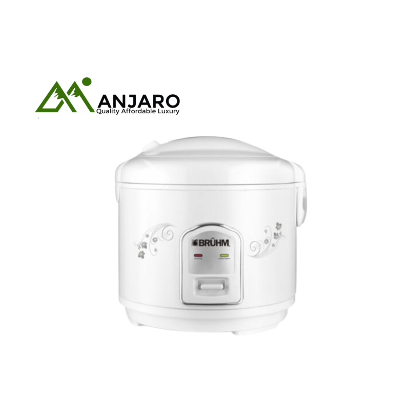 BRUHM Rice Cooker BRC-18700W – 1.8L Capacity, 700W Power, Keep-Warm Function, White Finish