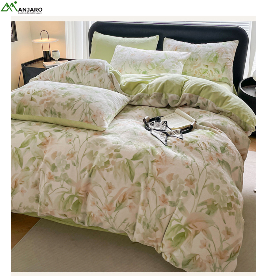Autumn/Winter Milk Fleece Duvet Cover – Soft Double-Sided Flannel, Single Piece & 3/4-Piece Bedding Set (Shipping Fee Included)