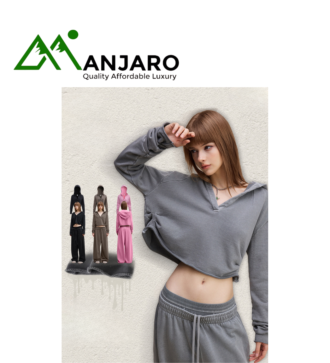 BE Women’s Autumn Retro Hot Girl V-Neck Cropped Hooded Top