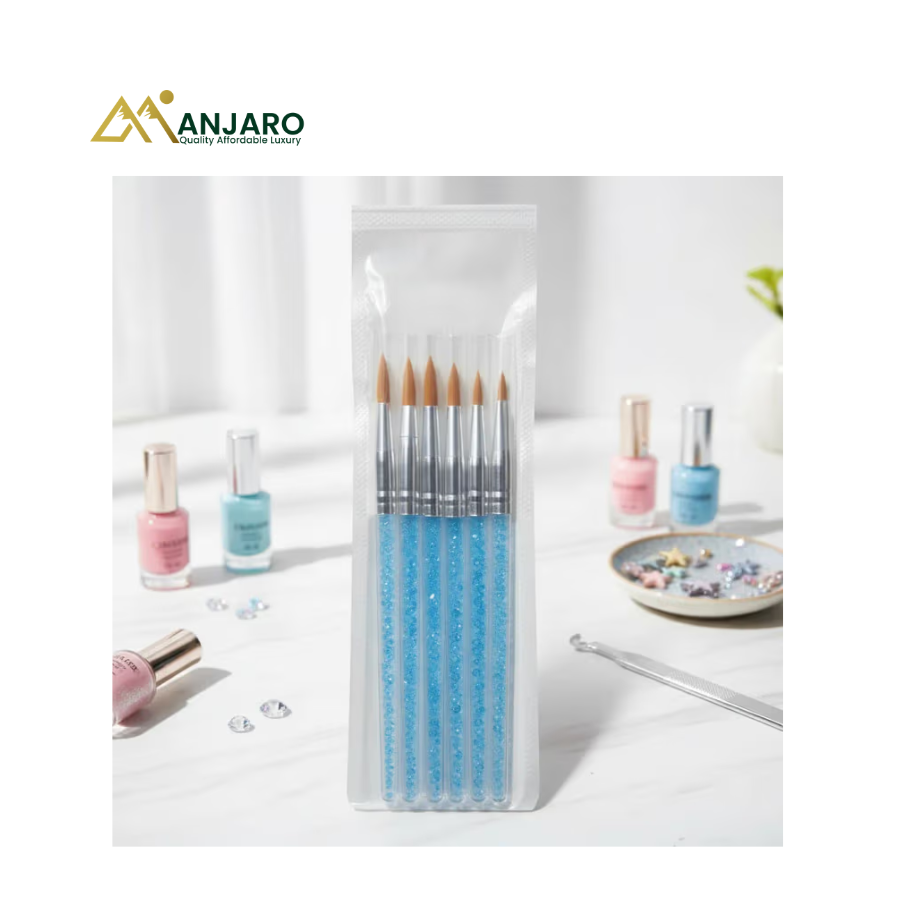 6-piece acrylic nail art brush blue