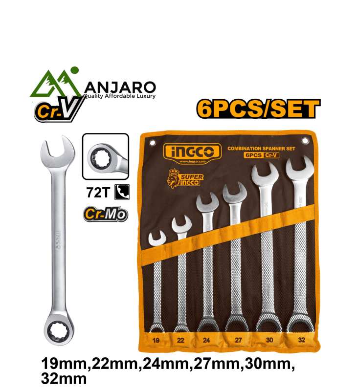 Ingco HKSPAR1061 Ratchet spanner set
