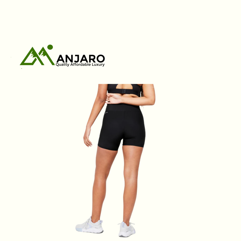 Women's Fitted Fitness Cardio Shorts – Black | High-Waisted, Breathable Support for Active Movement