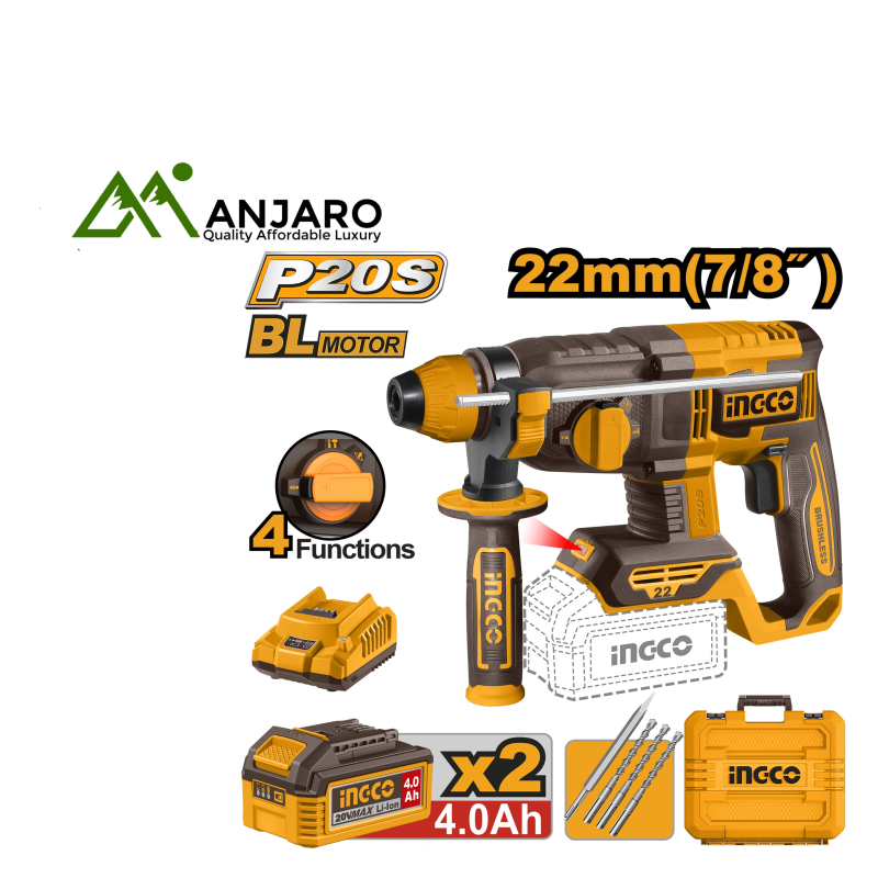 CRHLI21228 – 20V Cordless Rotary Hammer | 2.0J Impact Energy, SDS Plus, Brushless Motor