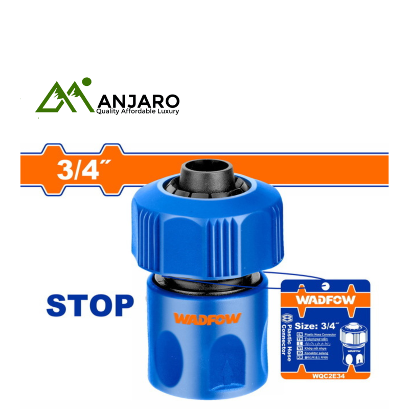 WQC2E34 3/4" Plastic Hose Quick Connector with Water-Stop Function